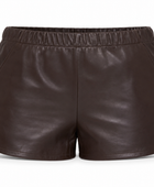 Women’s Faux Leather Wide Leg Shorts Dark Brown | B2B Low MOQ