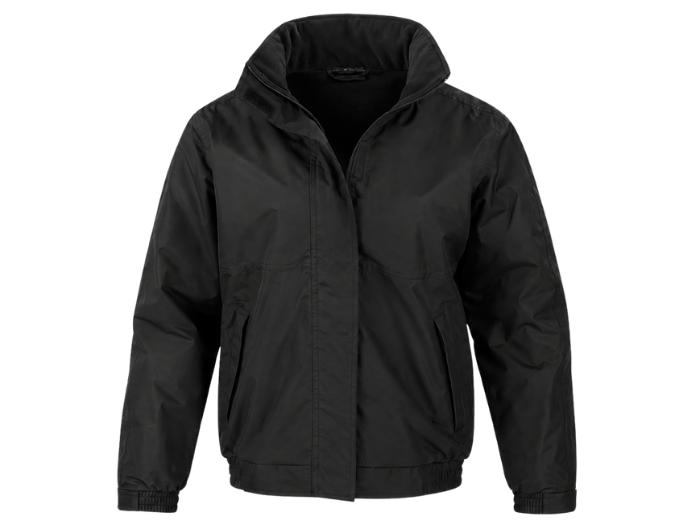 Security Workwear Jacket – Low MOQ B2B Waterproof Outerwear in Black front design preview