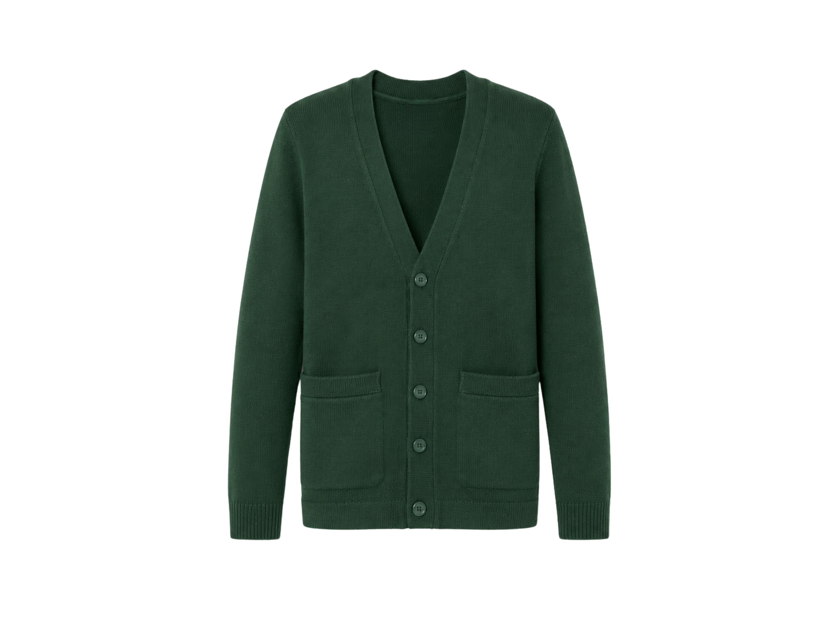 School V-Neck Sweater Cardigan Forest Green | B2B Low MOQ Wholesale Manufacturer