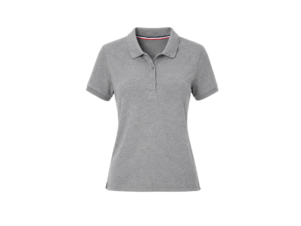 School Short Sleeve Fitted Stretch Piqué Polo Light Grey | B2B Low MOQ Wholesale front design preview
