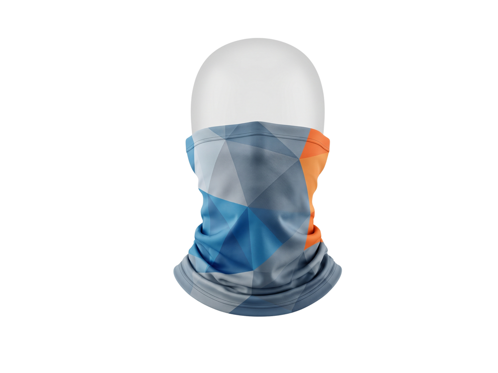 Custom Geometric Print Neck Gaiter Ski Wear Winter B2B Facewear Manufacturer front design preview