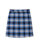 School Plaid Pleated Two-Tab Skort Blue Black | B2B Low MOQ Wholesale