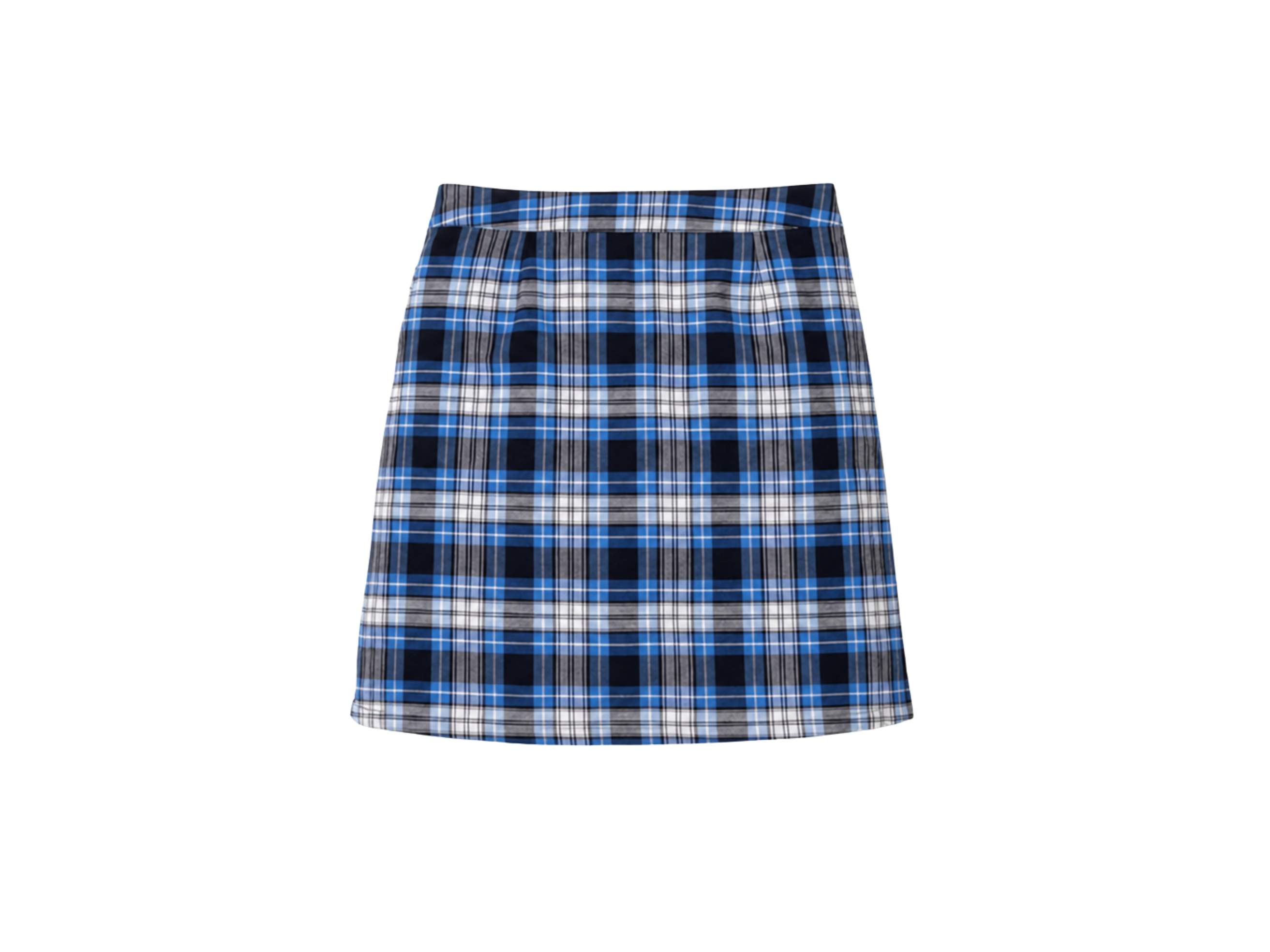 School Plaid Pleated Two-Tab Skort Blue Black | B2B Low MOQ Wholesale