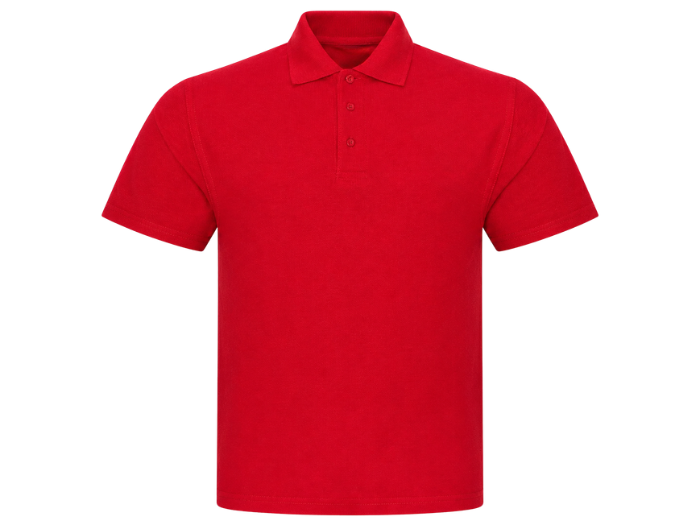 Custom Workwear Polo Shirt – Low MOQ B2B Mechanic Uniform Top in Red front design preview