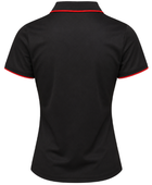 Ladies Contrast Pique Polo Shirt Black and Red | B2B Low MOQ Hospitality Workwear Manufacturer