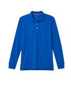 Custom School Uniform Long Sleeve Polo Shirt Blue B2B