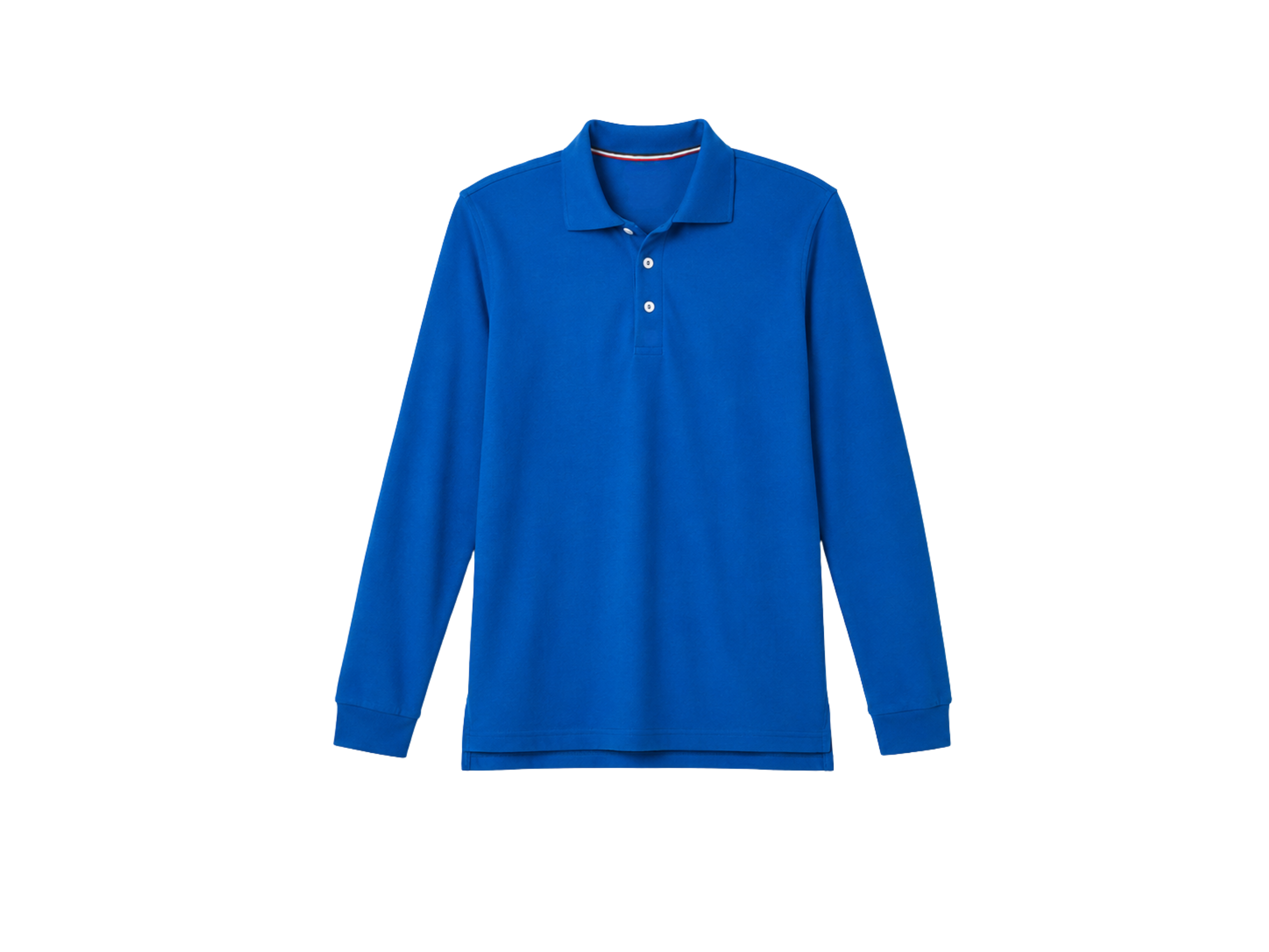 Custom School Uniform Long Sleeve Polo Shirt Blue B2B