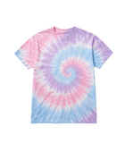 Tie Dye T Shirt Pastel Pink Blue and White Spiral Design | B2B Low MOQ