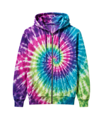 Tie Dye Full Zip Hoodie Multicolour Spiral Design | B2B Low MOQ