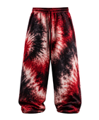 Tie Dye Baggy Trousers Red Black and White All Over Design | B2B Low MOQ