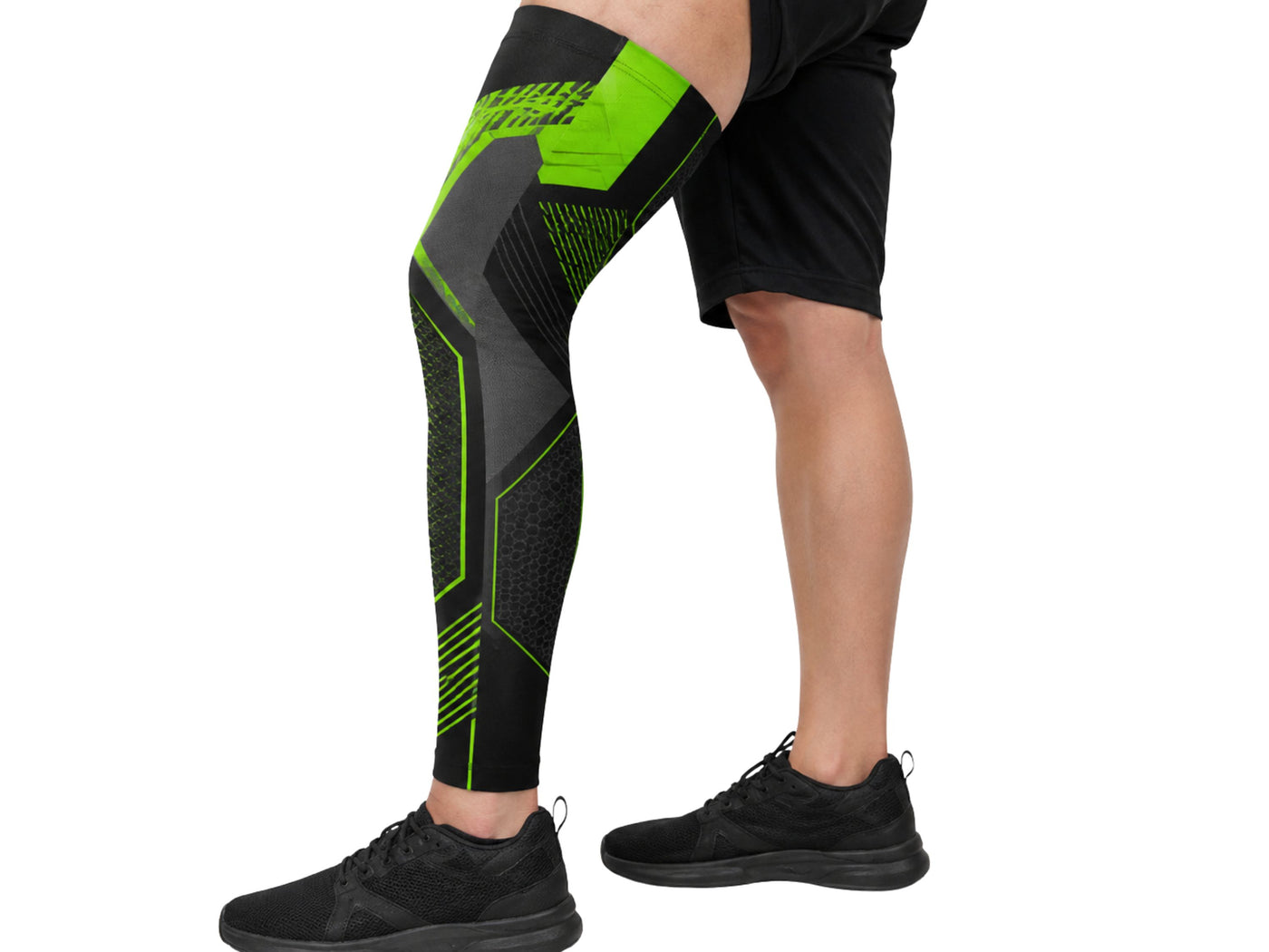 Custom Black Green Rugby Full Leg Sleeve | Wholesale Team Compression Sleeve