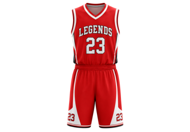 Red Basketball Uniform – Wholesale Bulk Team Kit, Low MOQ, B2B Performance Apparel front design preview