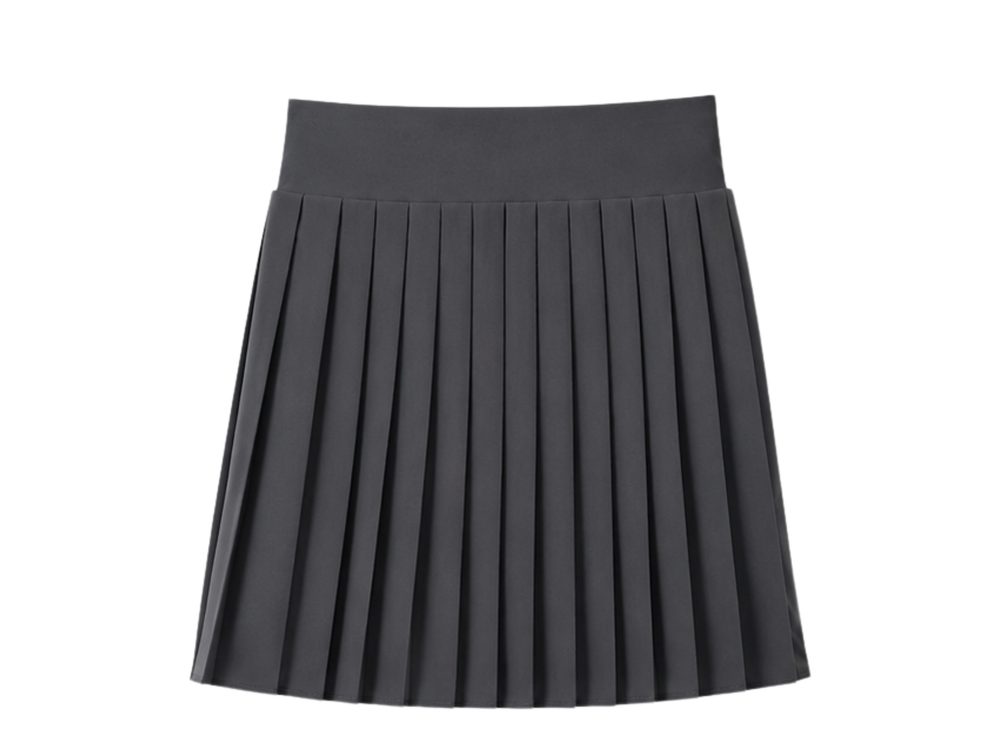 School Pleated Pull-On Skort Charcoal Grey | B2B Low MOQ Wholesale front design preview