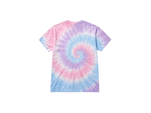 Tie Dye T Shirt Pastel Pink Blue and White Spiral Design | B2B Low MOQ