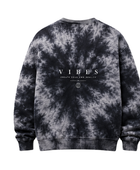 Tie Dye Crewneck Sweatshirt Black and Grey Graphic Design | B2B Low MOQ