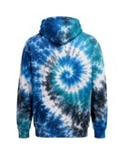 Tie Dye Pullover Hoodie Blue Aqua Black and White Spiral Design | B2B Low MOQ