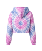 Tie Dye Cropped Pullover Hoodie Pastel Pink Blue and Lavender Spiral Design | B2B Low MOQ