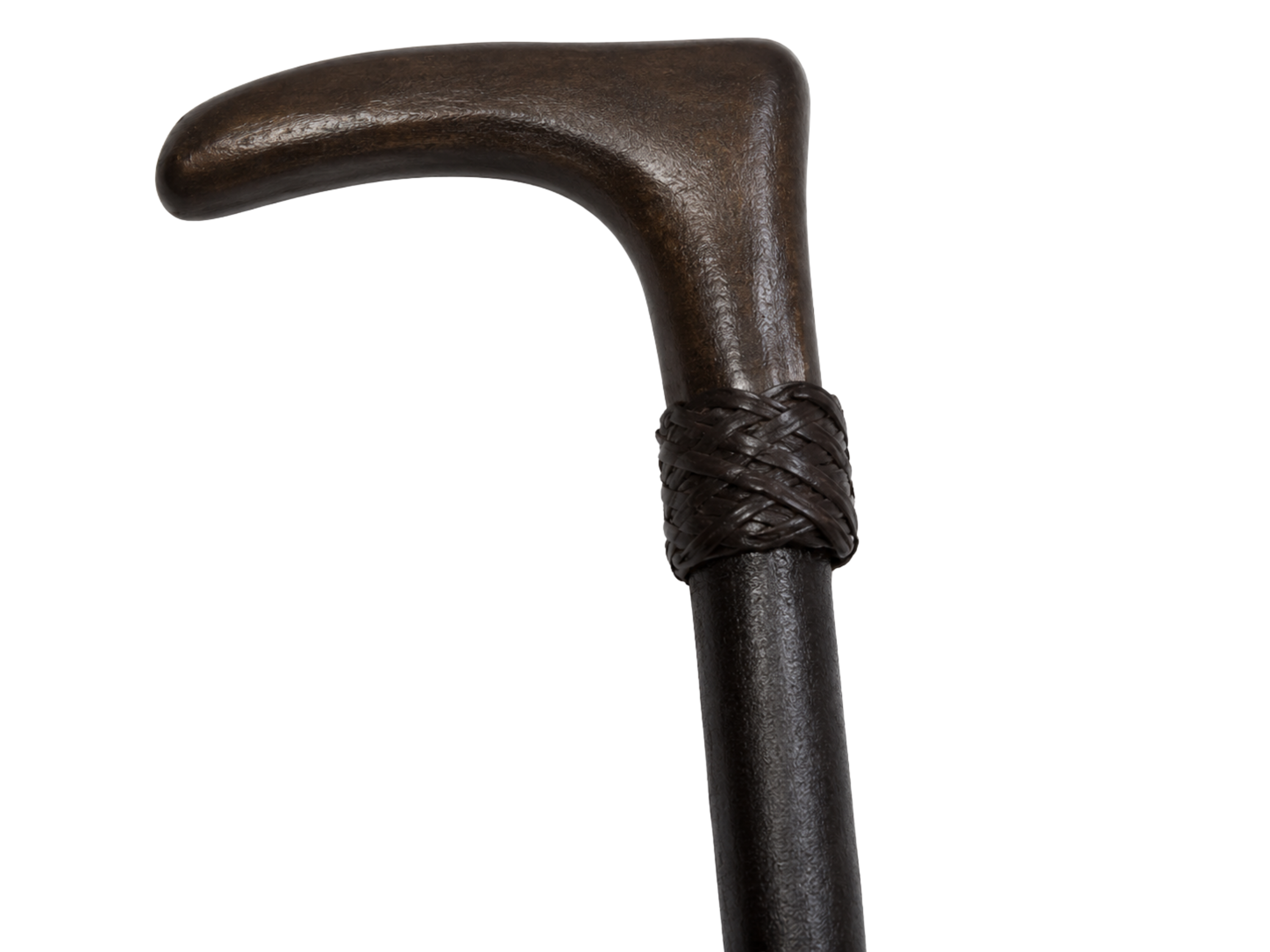 Curved Handle Hunting Leather Whip – Black Brown | B2B Low MOQ