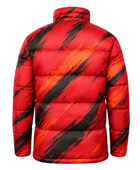 Diagonal Brushstroke-Print Sublimated Puffer Jacket – Red, Orange and Black | B2B Low MOQ