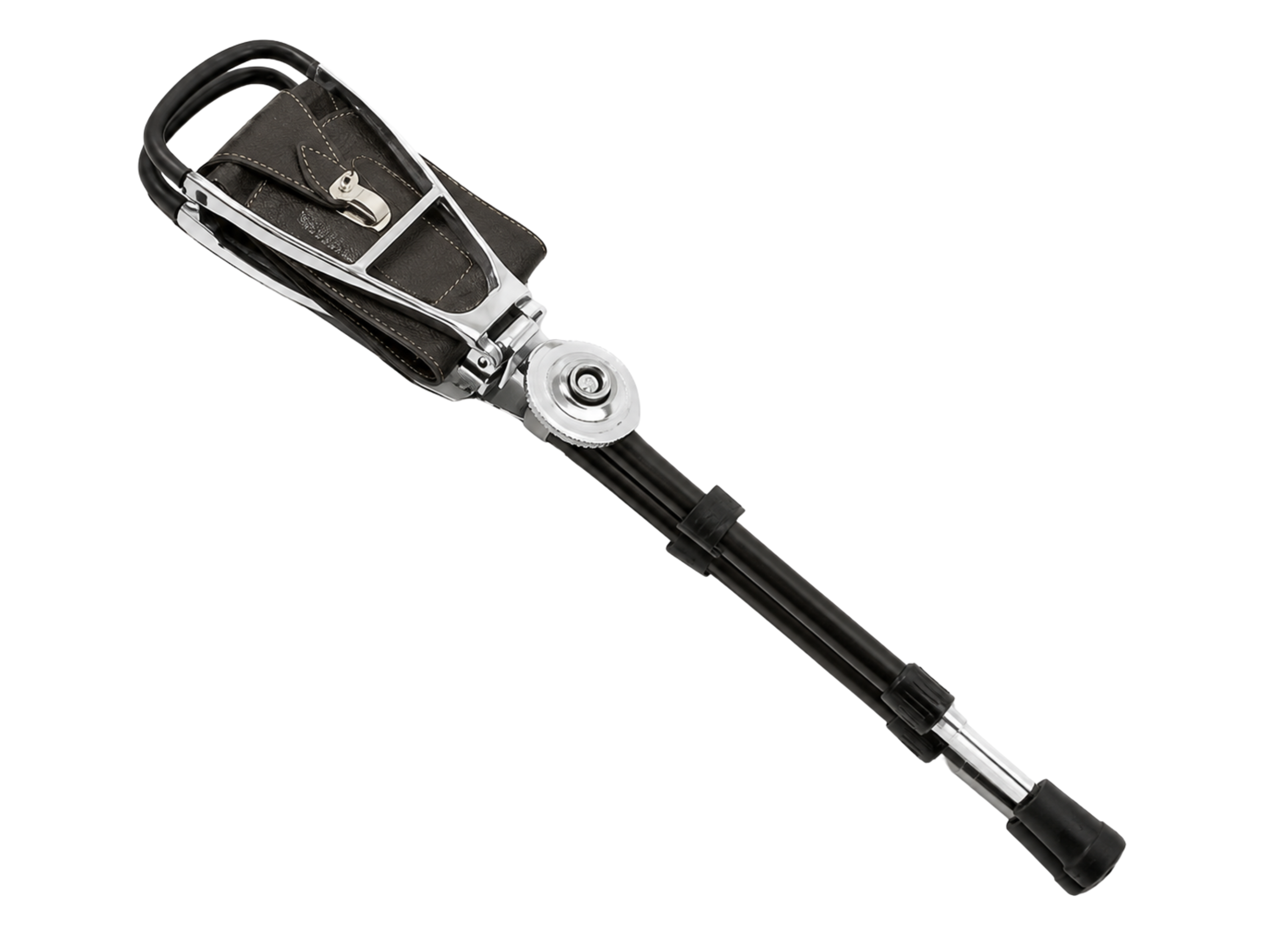 Custom Dark Brown Leather Seat Shooting Stick Hunting B2B