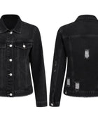 Wholesale Custom Black Cropped Denim Jacket Manufacturer Private Label Distressed Jean Jacket