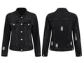 Wholesale Custom Black Cropped Denim Jacket Manufacturer Private Label Distressed Jean Jacket