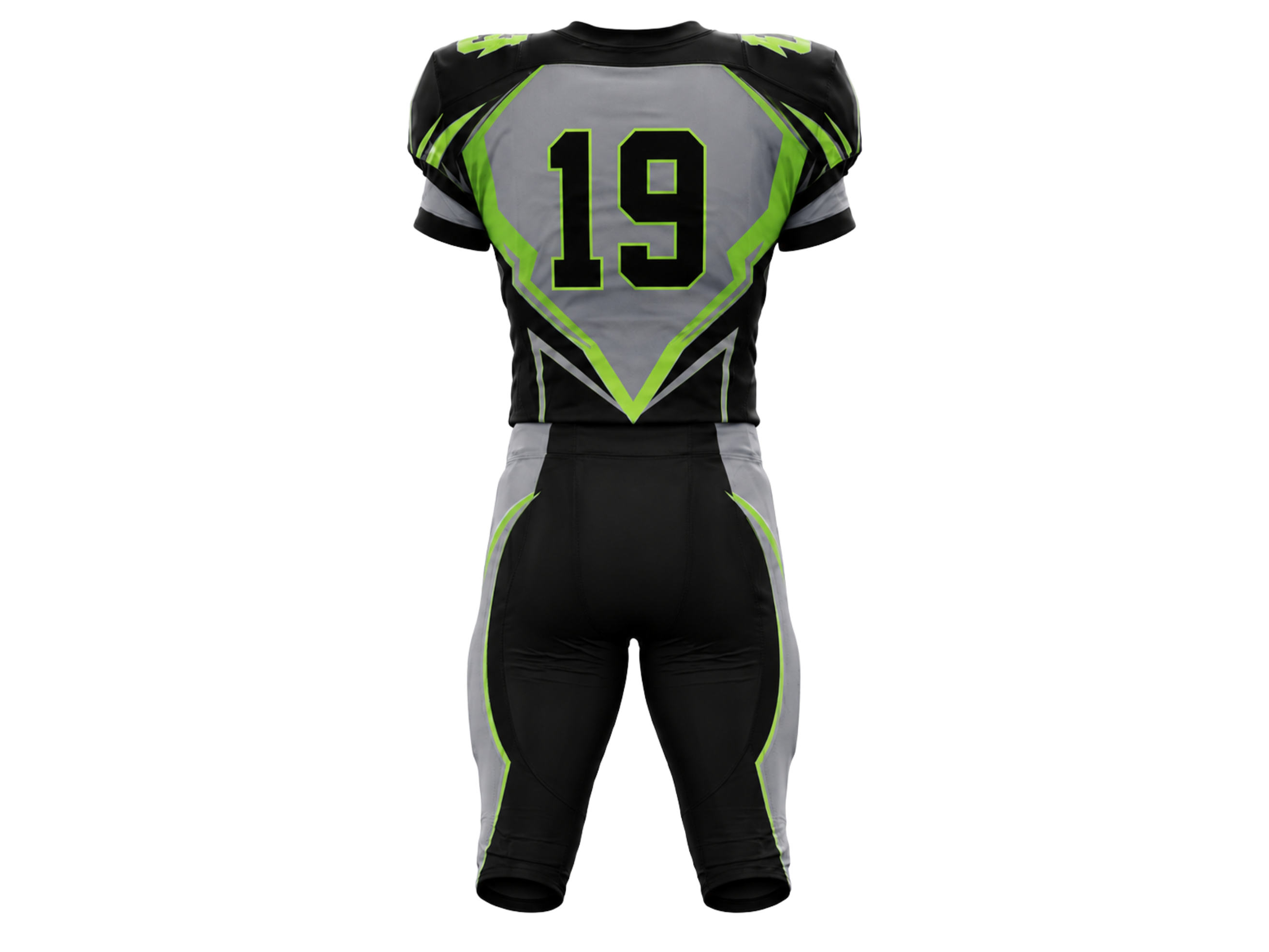 Wholesale Black and Lime Green American Football Uniform Set – Polyester