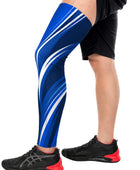 Custom Blue, White Rugby Full Leg Sleeve | Wholesale Team Compression Sleeve for Bulk Orders