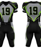 Wholesale Black and Lime Green American Football Uniform Set – Polyester