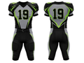 Wholesale Black and Lime Green American Football Uniform Set – Polyester