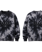 Tie Dye Crewneck Sweatshirt Black and Grey Graphic Design | B2B Low MOQ