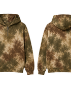 Tie Dye Half Zip Hoodie Olive Brown and Beige All Over Design | B2B Low MOQ