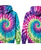 Tie Dye Full Zip Hoodie Multicolour Spiral Design | B2B Low MOQ
