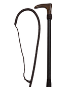 Curved Handle Hunting Leather Whip – Black Brown | B2B Low MOQ