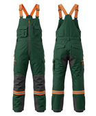 B2B Ski Wear Winter Bib Overall Green/Orange B2B Winter Manufacturer