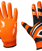Custom Orange Black American Football Gloves | Wholesale Team Gloves for Bulk Orders