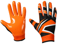 Custom Orange Black American Football Gloves | Wholesale Team Gloves for Bulk Orders