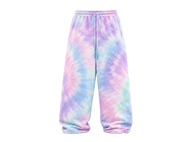 Tie Dye Baggy Trousers Pastel Lavender Pink and Aqua Design | B2B Low MOQ
