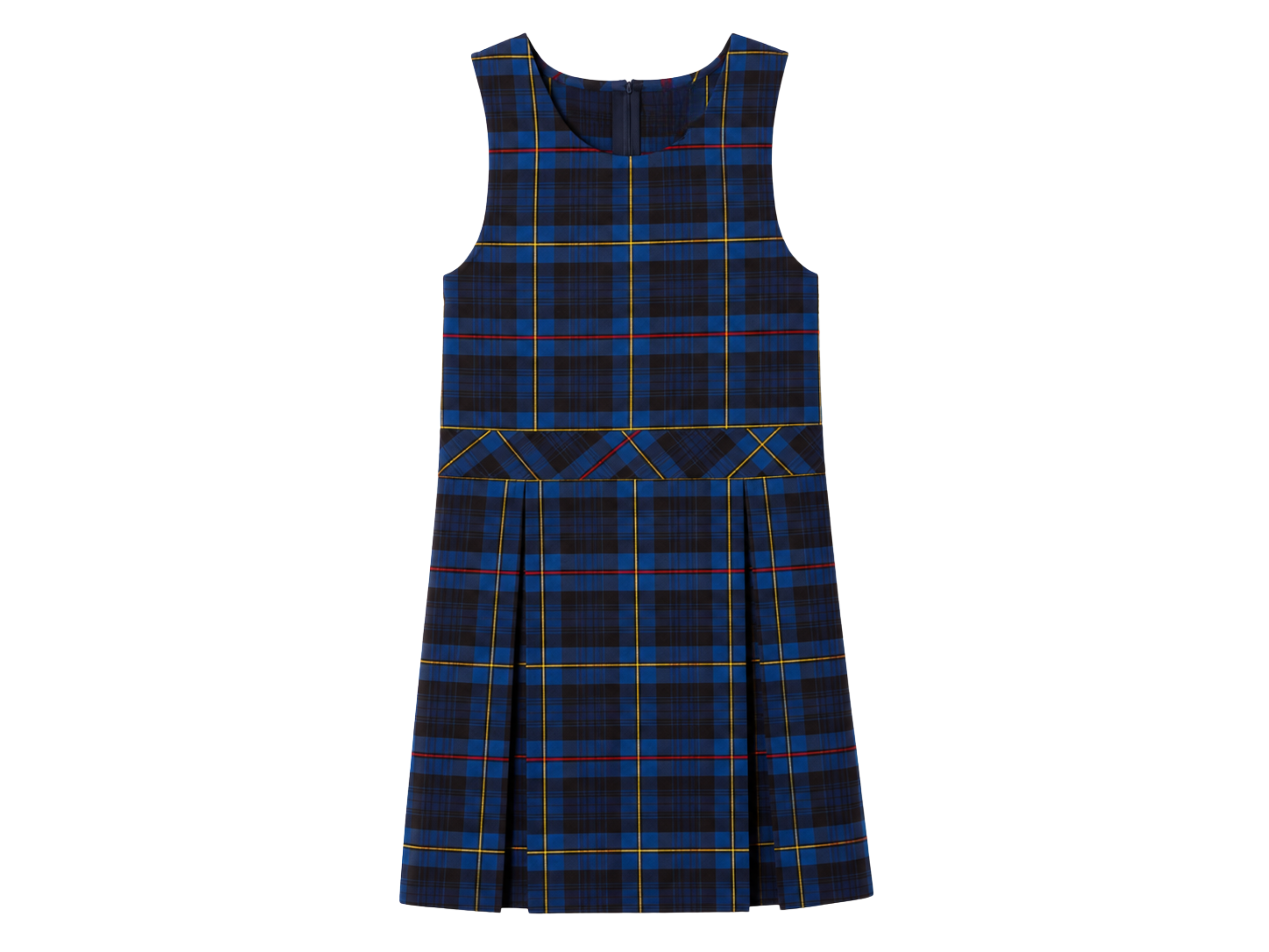School Plaid Box Pleat Jumper Navy Royal Blue | B2B Low MOQ Wholesale