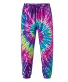 Tie Dye Trousers Purple Pink Blue Green and Yellow Spiral Design | B2B Low MOQ