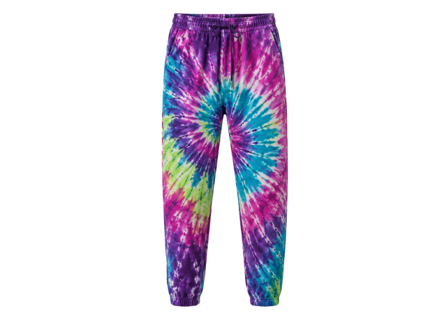 Tie Dye Trousers Purple Pink Blue Green and Yellow Spiral Design | B2B Low MOQ