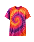 Tie Dye T Shirt Orange Purple and Pink Spiral Design | B2B Low MOQ