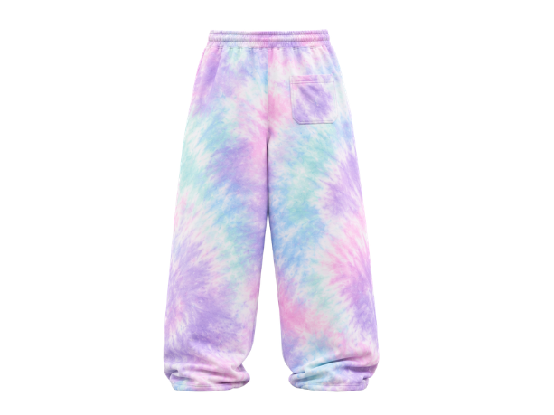 Tie Dye Baggy Trousers Pastel Lavender Pink and Aqua Design | B2B Low MOQ