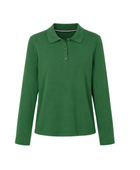 School Long Sleeve Fitted Picot Collar Polo Forest Green | B2B Low MOQ Wholesale