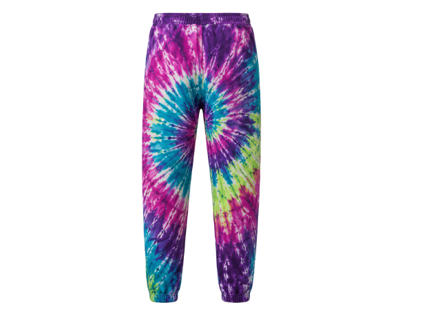 Tie Dye Trousers Purple Pink Blue Green and Yellow Spiral Design | B2B Low MOQ
