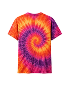 Tie Dye T Shirt Orange Purple and Pink Spiral Design | B2B Low MOQ