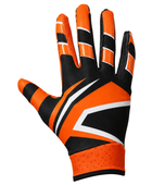 Custom Orange Black American Football Gloves | Wholesale Team Gloves for Bulk Orders