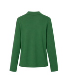 School Long Sleeve Fitted Picot Collar Polo Forest Green | B2B Low MOQ Wholesale