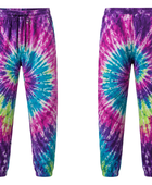 Tie Dye Trousers Purple Pink Blue Green and Yellow Spiral Design | B2B Low MOQ