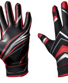 Custom Black Red American Football Gloves | Wholesale Team Gloves for Bulk Orders
